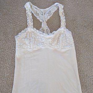 American Eagle White Lace Detail Tank Size XS